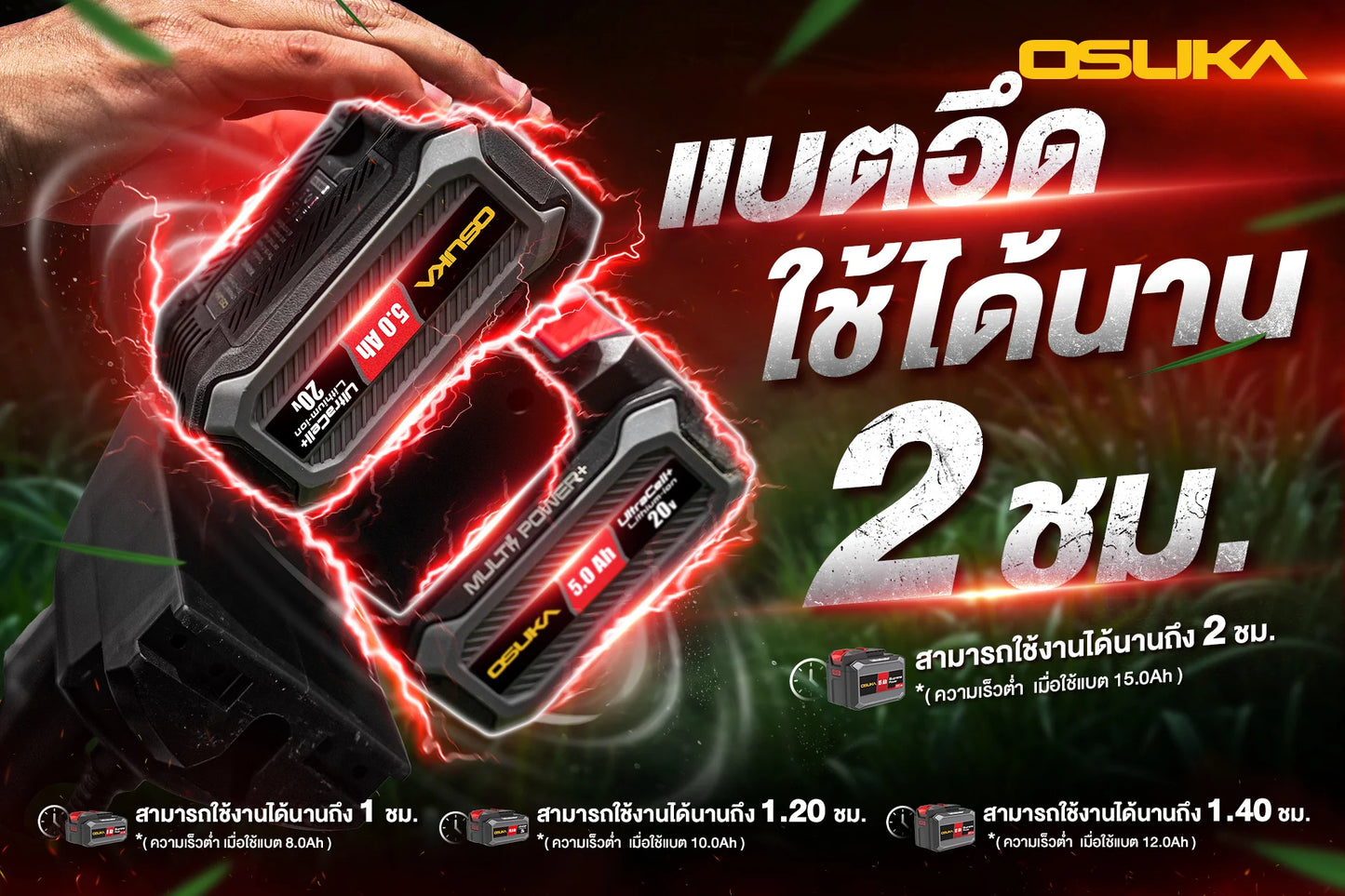 OSUKA เครื่องตัดหญ้าไร้สาย 40V รุ่น OCBC512-P2