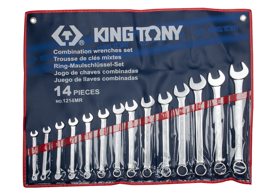 KINGTONY ชุดประแจแหวนข้าง ปากตาย 14 ตัวชุด เบอร์ 10-32 รุ่น 1214MR