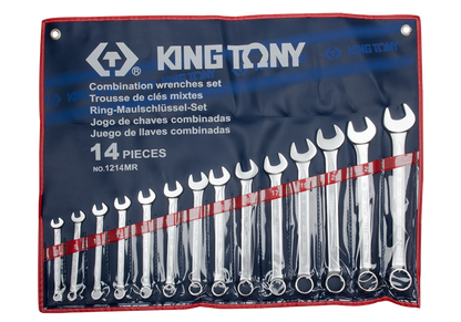 KINGTONY ชุดประแจแหวนข้าง ปากตาย 14 ตัวชุด เบอร์ 10-32 รุ่น 1214MR
