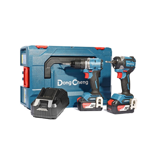 DONGCHENG ชุด COMBO KIT 20V BL ไขควงกระแทก DCPL208 + สว่านกระแทก DCJZ2060I รุ่น DCKIT26-EK