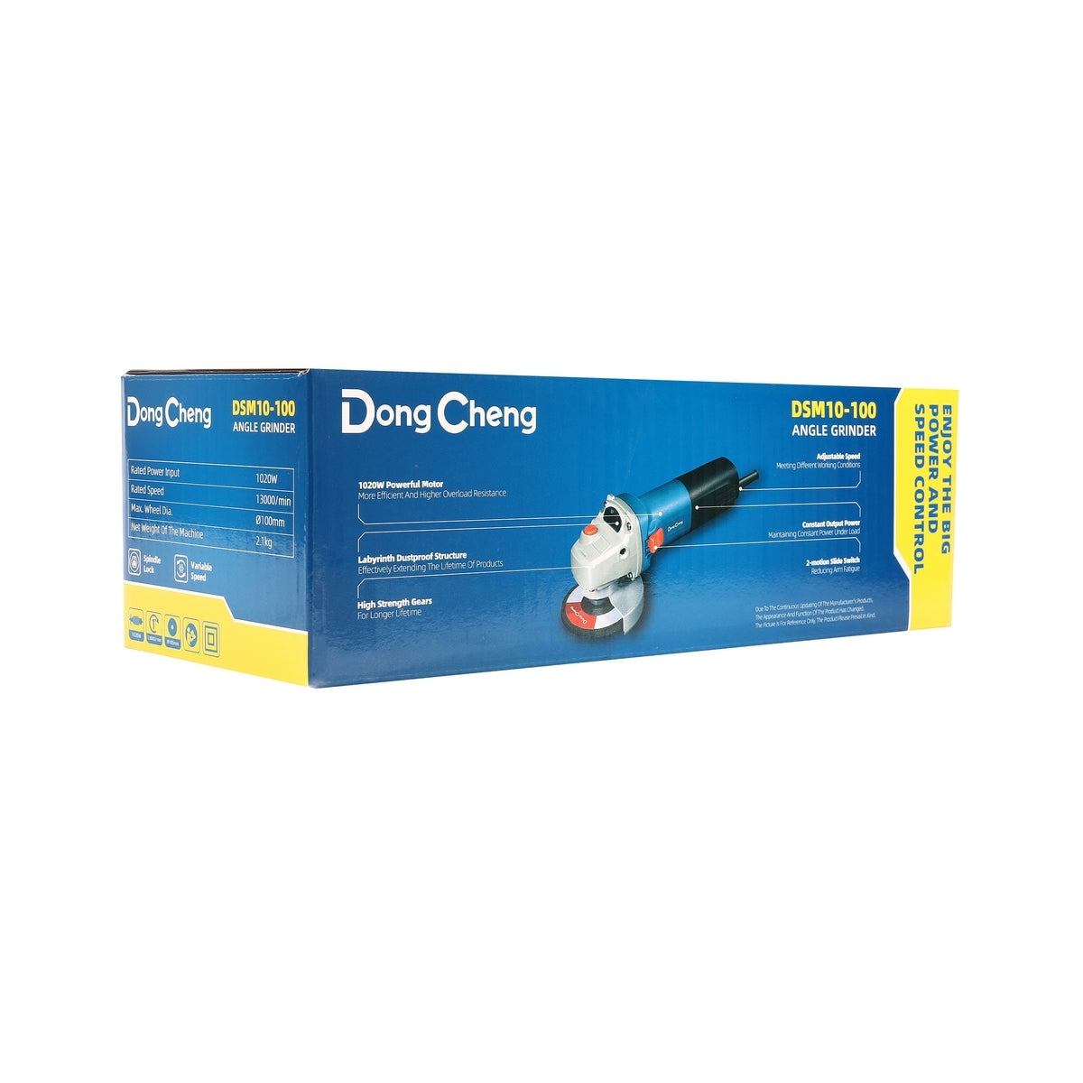 DONGCHENG เครื่องเจียร์ 4 นิ้ว 1020W สวิตซ์ข้าง ปรับรอบได้ รุ่น DSM10-100