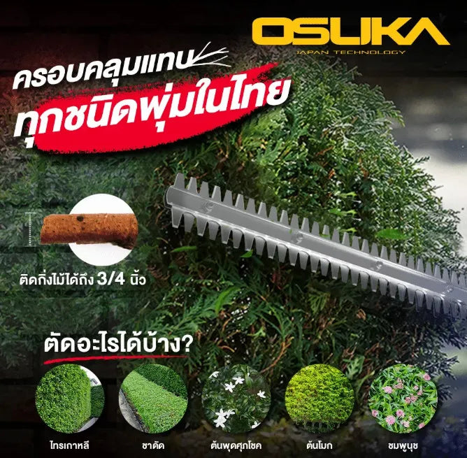 OSUKA เครื่องตัดแต่งพุ่มไม้ 20V รุ่น OCHT436-M1