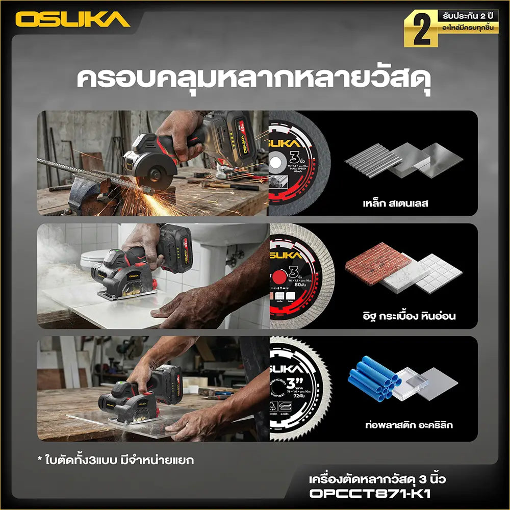 OSUKA เครื่องตัดหลากวัสดุ 3 นิ้ว 20V รุ่น OPCCT871