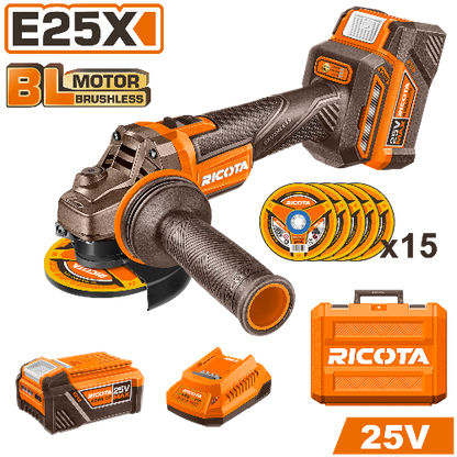 RICOTA เครื่องเจียรไร้สาย 4 นิ้ว 25V รุ่น RLAG2510012