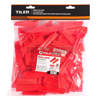 POLO ลิ่มปรับระดับกระเบื้อง เหมาะสำหรับกระเบื้องหนา 3-12 มม. บรรจุ 100 ชิ้น/แพ็ค