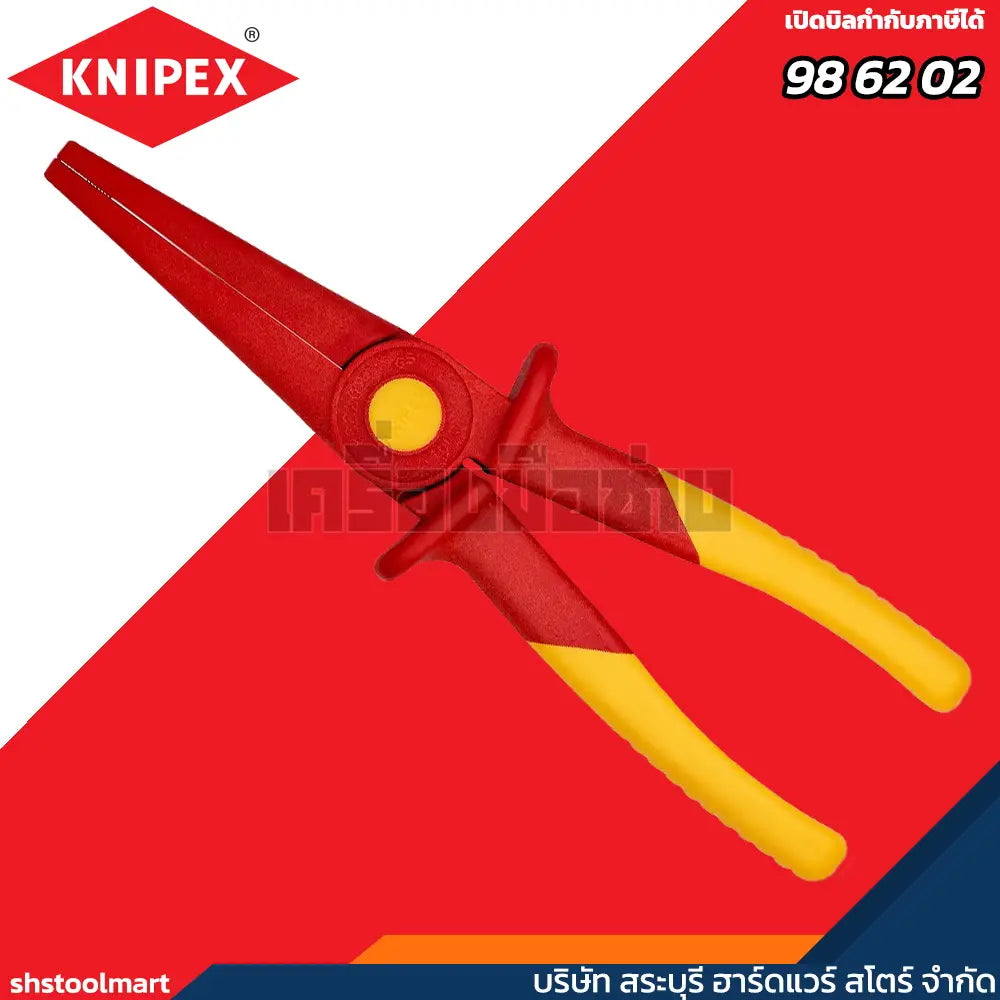 KNIPEX คีมปากแหลม ด้ามพลาสติก ขนาด 9 นิ้ว รุ่น 98 62 02
