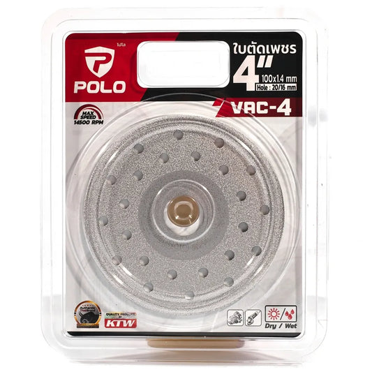 POLO ใบเพชร ตัดกระเบื้อง หินแกรนิต คมทน ตัดไว ขนาด 4 นิ้ว รุ่น VAC-4